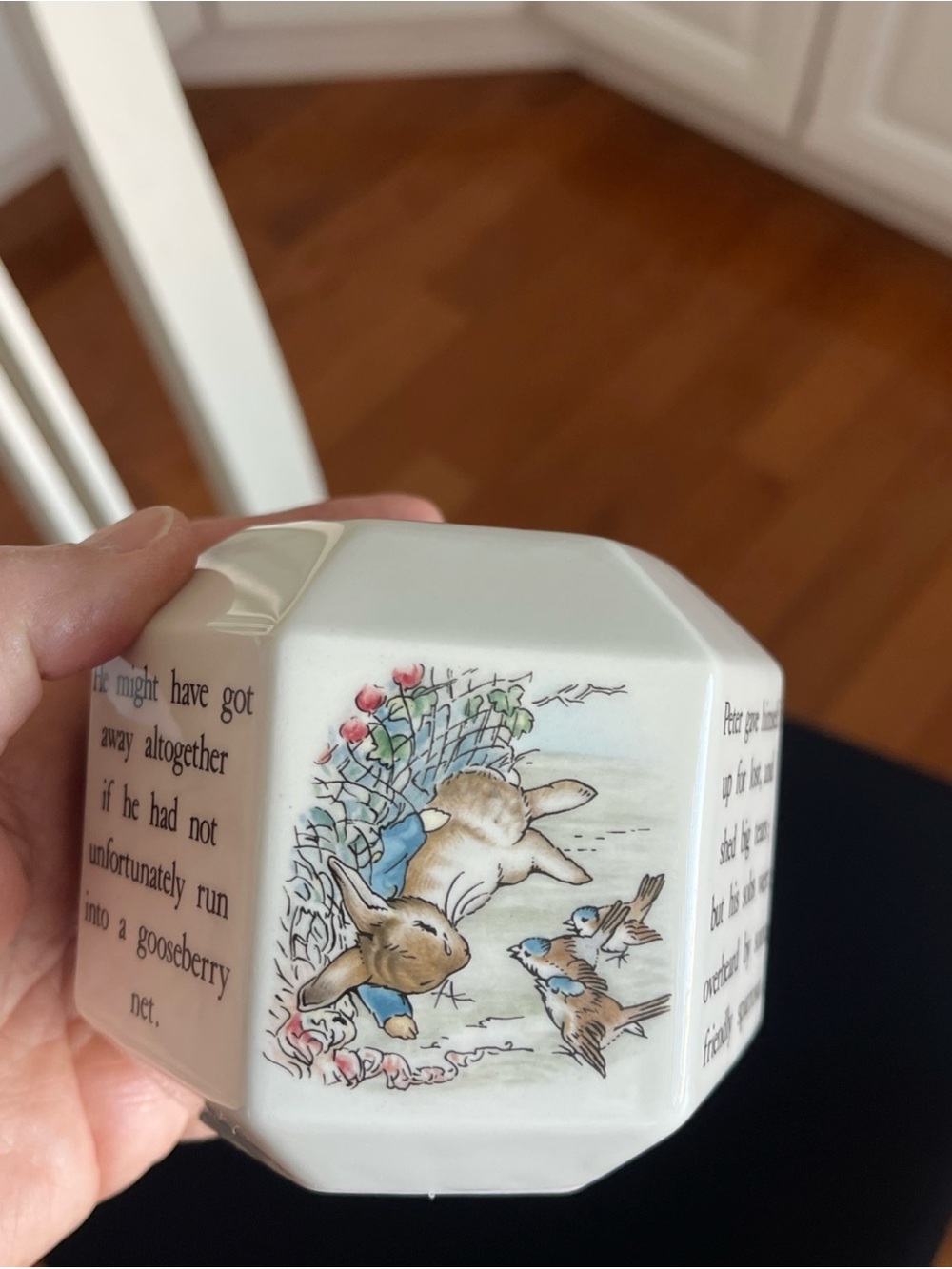 Rare Collectable Wedgwood Peter Rabbit Ceramic Cube coin bank NEW